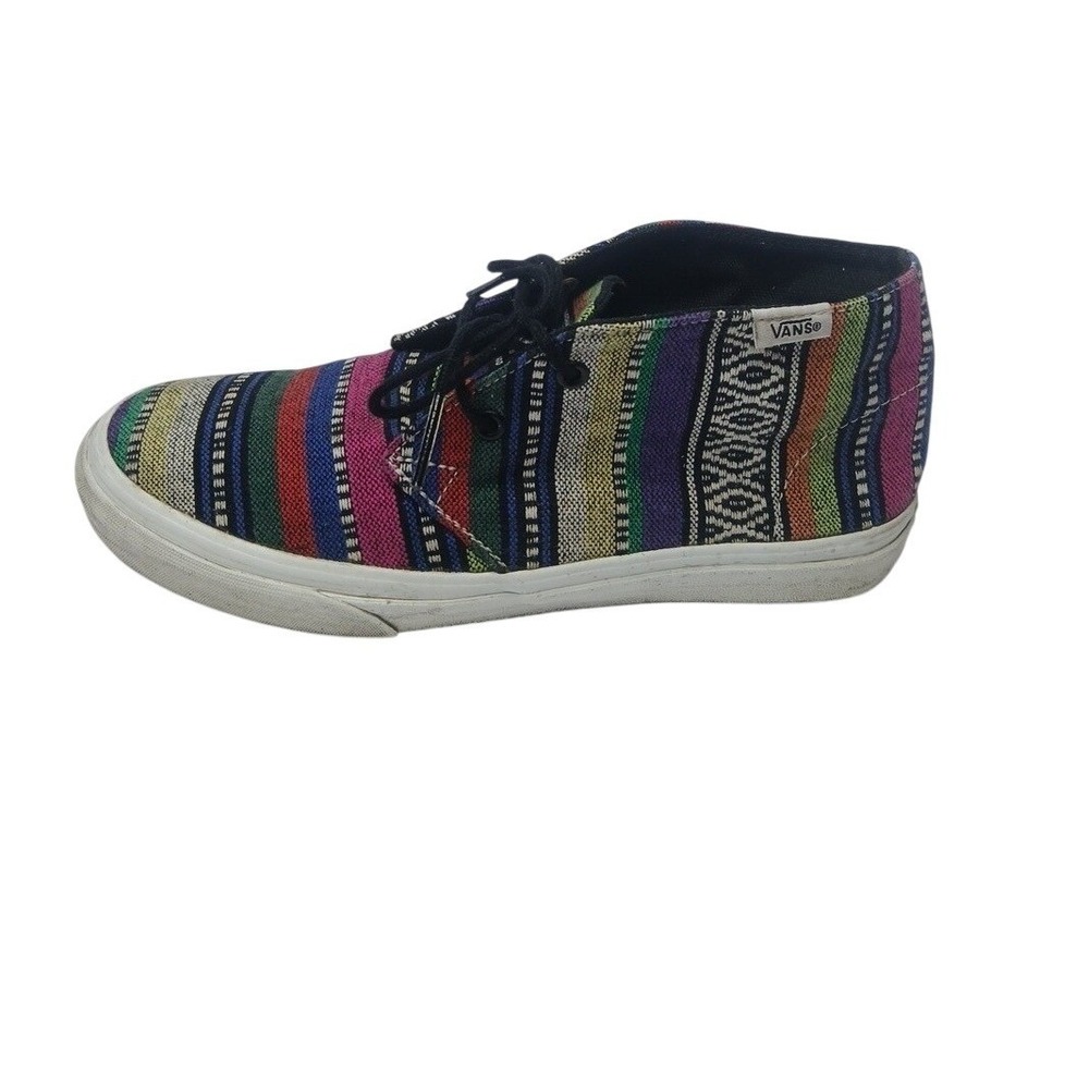 Vans Mid Top Sneakers Womens 7 Baja Stripe Multi Color‎ Woven Lace Up Shoes